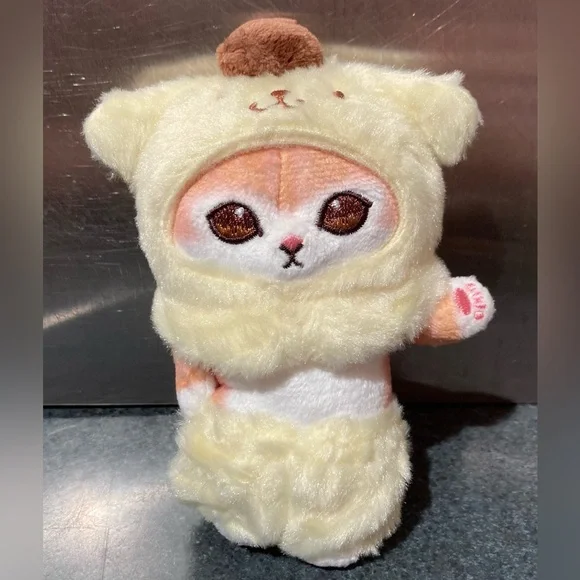 🐶🐱14.5cm Sanrio Mofusand Cat Cross-Dressing Pom Pom Purin Puppy Plush Stuff Doll - Picture 1 of 7